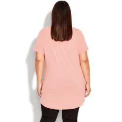 Women's Plus Size Swing Trim T-Shirt - Rose | AVENUE
