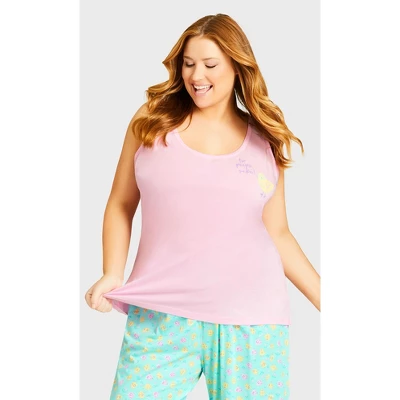 Women's Plus Size Chicks Sleep Tank - Chicks Placement | AVENUE 7 Women's Plus Size Chicks Sleep Tank - Chicks Placement | AVENUE - Image 5