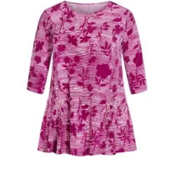 Alternative view of Women's Plus Size Primrose Print Tunic - Berry Blurred Floral | AVENUE