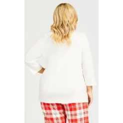 Alternative view of Women's Plus Size Robin Sleep Top - Cream | AVENUE