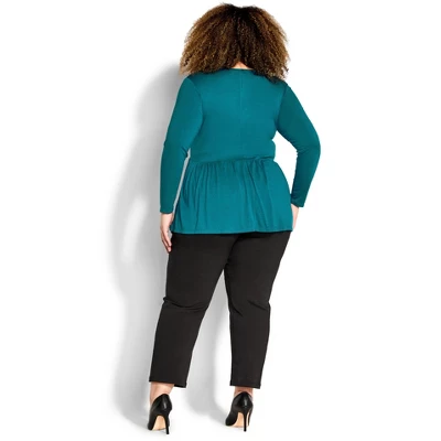Women's Plus Size Abigail Top - Teal | AVENUE 3 Women's Plus Size Abigail Top - Teal | AVENUE