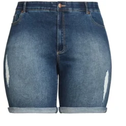 Alternative view of Women's Plus Size Giana Ripped Short - Mid Wash | AVENUE