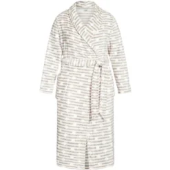 Alternative view of Women's Plus Size Snowflake Robe - Gray | AVENUE