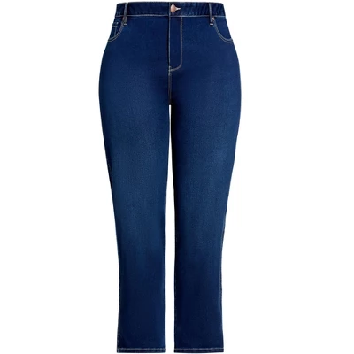 Women's Plus Size Butter Denim Straight Leg Jean Dark Wash - Petite | AVENUE 7 Women's Plus Size Butter Denim Straight Leg Jean Dark Wash - Petite | AVENUE - Image 5