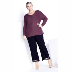 Alternative view of Women's Plus Size Primrose Sweater - Purple | AVENUE