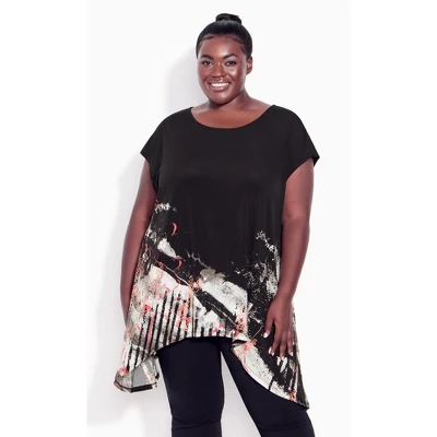 Women's Plus Size Lora Placement Top - Black | AVENUE 8 Women's Plus Size Lora Placement Top - Black | AVENUE - Image 6