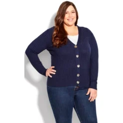 Women's Plus Size Ribbed Knit Button Cardigan - Navy | AVENUE 9 Women's Plus Size Ribbed Knit Button Cardigan - Navy | AVENUE -Avenue Shop GUEST c079d392 6daa 4a5c 86f5 62a6c3fcf9e6