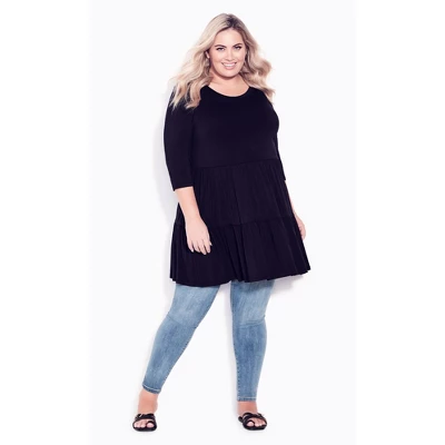 Women's Plus Size Amaya Tunic - Black | AVENUE 3 Women's Plus Size Amaya Tunic - Black | AVENUE