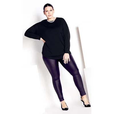 Women's Plus Size Tully Curved Hem Sweater - Black | AVENUE 3 Women's Plus Size Tully Curved Hem Sweater - Black | AVENUE