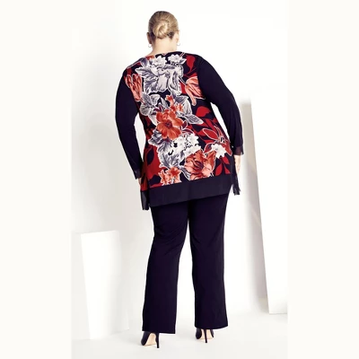 Women's Plus Size Chelsea Zip Front Top - Black | AVENUE 3 Women's Plus Size Chelsea Zip Front Top - Black | AVENUE