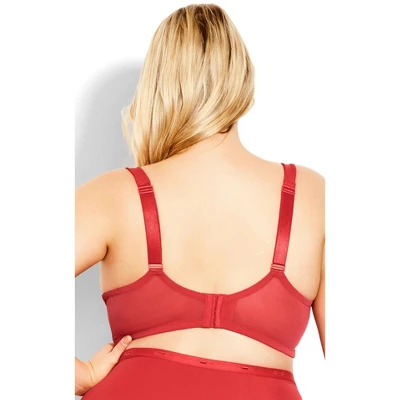 Women's Plus Size Fashion Plunge Bra - Rose Red | AVENUE 3 Women's Plus Size Fashion Plunge Bra - Rose Red | AVENUE