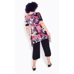 Alternative view of Women's Plus Size Ayla Mesh Sleeve Tunic - Black | AVENUE