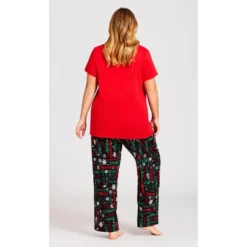 Women's Plus Size Sing Sleep Set - Red | AVENUE