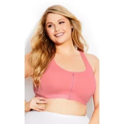 Women's Plus Size Zipper Sports Bra - Coral | AVENUE 7 Women's Plus Size Zipper Sports Bra - Coral | AVENUE -Avenue Shop GUEST c7112ebf bbd7 4d0e 860d 7da6ccc0cbd5