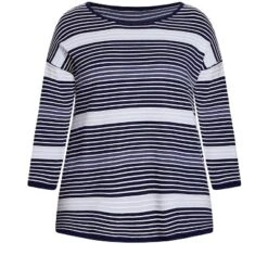 Women's Plus Size Hannah Stripe Sweater - Navy | AVENUE 8 Women's Plus Size Hannah Stripe Sweater - Navy | AVENUE -Avenue Shop GUEST c7826362 1d63 43ba 8dfb 6733894254a0