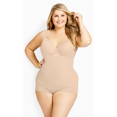 Women's Plus Size Seamless Torsette - Beige | AVENUE 6 Women's Plus Size Seamless Torsette - Beige | AVENUE - Image 4