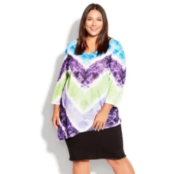 Women's Plus Size 3/4 Sleeve Tie Dye Top - Purple | AVENUE 13 Women's Plus Size 3/4 Sleeve Tie Dye Top - Purple | AVENUE -Avenue Shop GUEST c8b628ed 10cc 4918 ac5c 2efee28b9fd5