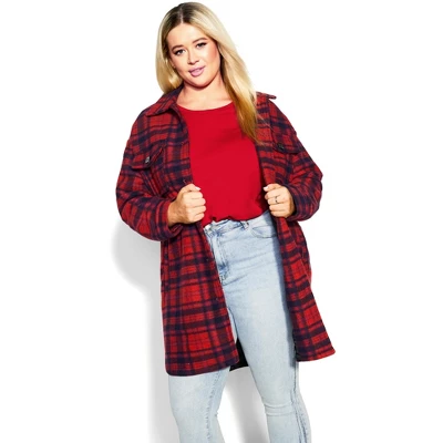Women's Plus Size Organic Crew Neck Top - Red | AVENUE 10 Women's Plus Size Organic Crew Neck Top - Red | AVENUE - Image 8