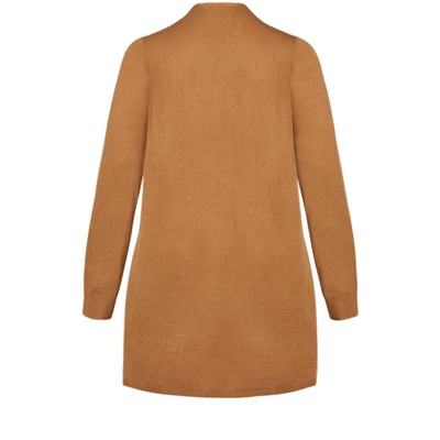 Women's Plus Size Meadow Mews Cardigan - Gold Spice | AVENUE 6 Women's Plus Size Meadow Mews Cardigan - Gold Spice | AVENUE - Image 4