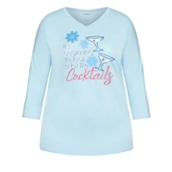 Women's Plus Size Cocktails Sleep Top - Blue | AVENUE -Avenue Shop GUEST cc50b463 1274 4a13 867b 194e0e33dd64 1