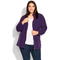 Women's Plus Size Polar Fleece Zip Jacket - Plum | AVENUE 12 Women's Plus Size Polar Fleece Zip Jacket - Plum | AVENUE -Avenue Shop GUEST ccc1ba9a 310e 497c bd20 a775df584791