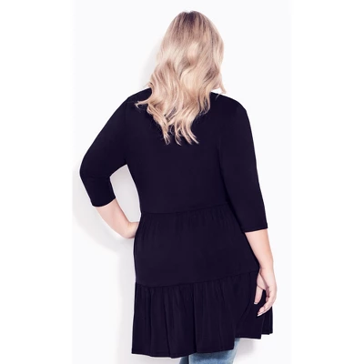 Women's Plus Size Amaya Tunic - Black | AVENUE 4 Women's Plus Size Amaya Tunic - Black | AVENUE - Image 2
