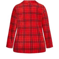 Women's Plus Size Fleece Check Sleep Top - Red | AVENUE 12 Women's Plus Size Fleece Check Sleep Top - Red | AVENUE -Avenue Shop GUEST cf4a9ca4 51b3 4b77 afe8 6eba7b242207