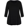 Women's Plus Size Organic Crew Neck T-Shirt - Black | AVENUE