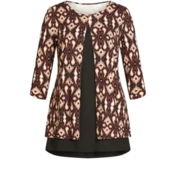 Alternative view of Women's Plus Size Ally Tunic - Black Ikat | AVENUE