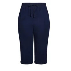 Alternative view of Women's Plus Size Cotton Roll Up Capri - Navy | AVENUE