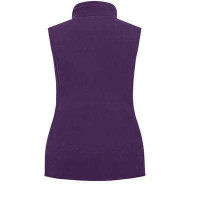 Women's Plus Size Polar Fleece Vest - Plum | AVENUE 6 Women's Plus Size Polar Fleece Vest - Plum | AVENUE - Image 4
