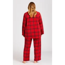 Alternative view of Women's Plus Size Fleece Check Pant - Red | AVENUE