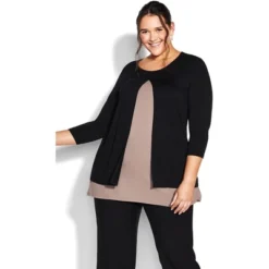 Women's Plus Size Alex Tunic - Mocha | AVENUE 14 Women's Plus Size Alex Tunic - Mocha | AVENUE -Avenue Shop GUEST dfd3a9e3 54d3 4b13 9801 47d8d10be733