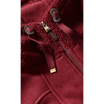 Women's Plus Size Fleece Hood Coat - Rhubarb | AVENUE 9 Women's Plus Size Fleece Hood Coat - Rhubarb | AVENUE - Image 7