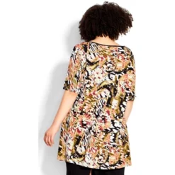 Women's Plus Size Swing Panel Print Tunic - Floatation | AVENUE