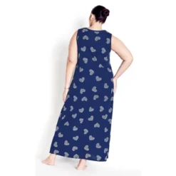 Women's Plus Size Summer Love Sleep Maxi Dress - Leopard Heart | AVENUE
