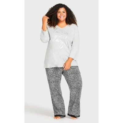 Women's Plus Size Lazy Days Sleep Top - Gray | AVENUE 4 Women's Plus Size Lazy Days Sleep Top - Gray | AVENUE - Image 2