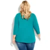 Women's Plus Size Notch Neck 3/4 Sleeve Plain Tee - Jade | AVENUE 2 Women's Plus Size Notch Neck 3/4 Sleeve Plain Tee - Jade | AVENUE -Avenue Shop GUEST e6bfb580 b354 4655 88a5 d7a380d52118