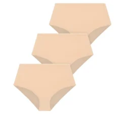 Alternative view of Women's Plus Size Basic Cotton Full Brief 3 Pack - Beige | AVENUE