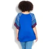 Women's Plus Size Grace Tie Front Top - Ikat Aqua | AVENUE