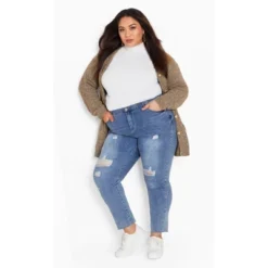 Women's Plus Size Amber Boucle Cardigan - Beige | AVENUE