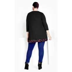 Alternative view of Women's Plus Size Ally Border Tunic - Rose | AVENUE