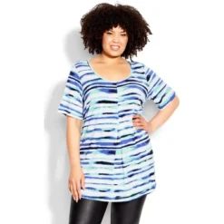 Women's Plus Size Liv Pleat Front Tunic - Breeze Strp | AVENUE 13 Women's Plus Size Liv Pleat Front Tunic - Breeze Strp | AVENUE -Avenue Shop GUEST e9c7e332 9b0f 40e8 8ce1 785628f07fa4