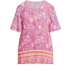 Women's Plus Size Fairville Pleated Tunic - Pink Floral Border | AVENUE 7 Women's Plus Size Fairville Pleated Tunic - Pink Floral Border | AVENUE -Avenue Shop GUEST e9e719a5 08c0 4679 8f42 4ff0ea002dc1