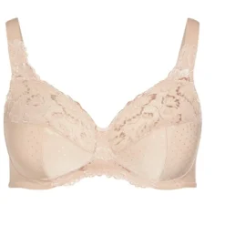 Alternative view of Women's Plus Size Lace Soft Cup Wire Free Bra - Beige | AVENUE