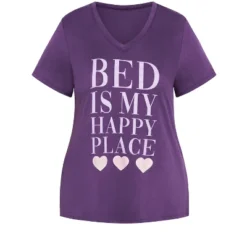 Alternative view of Women's Plus Size Happy Place Top - Purple | AVENUE