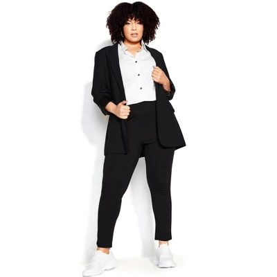Women's Plus Size Pull On Ponte Pant Black - Tall | AVENUE 7 Women's Plus Size Pull On Ponte Pant Black - Tall | AVENUE - Image 6
