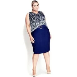Alternative view of Women's Plus Size Liana Border Top - Blues | AVENUE