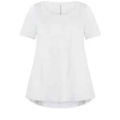 Alternative view of Women's Plus Size Swing Trim Top - White | AVENUE