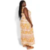 Women's Plus Size Taya Tiered Border Maxi Dress - Pink | AVENUE